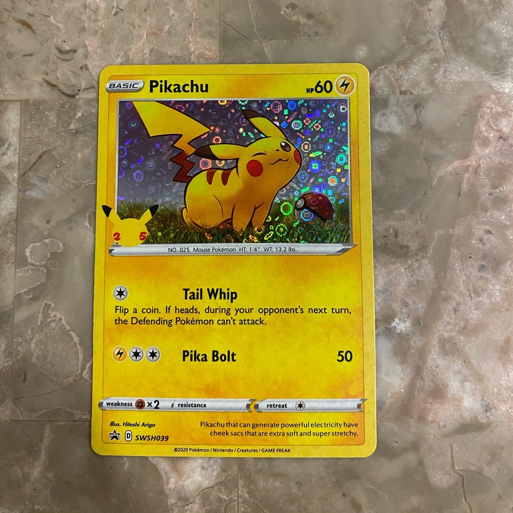 Pikachu 25th Anniversary Card New